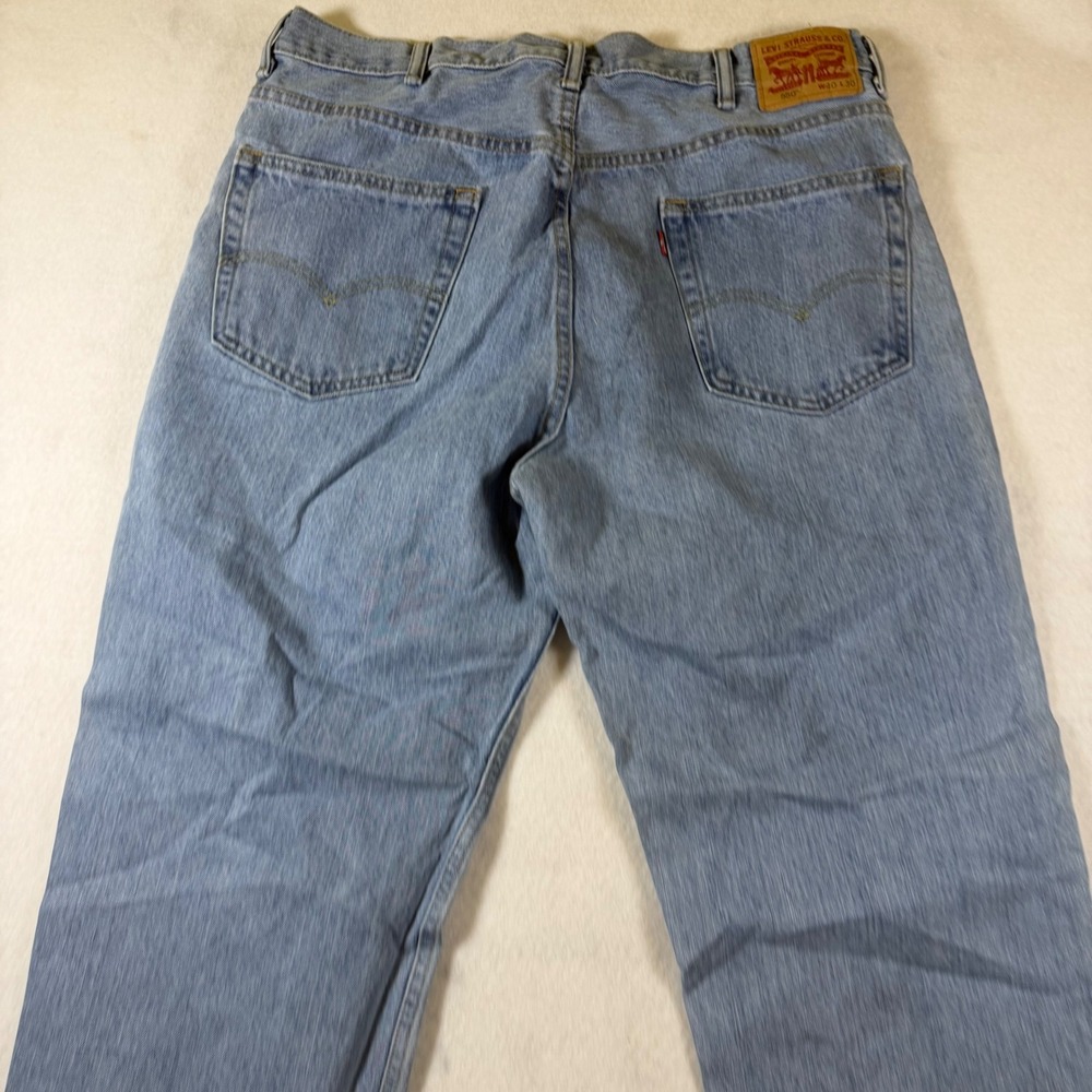 Levis 550 Relaxed Fit Tapered Leg Jeans Light Wash Blue Mens W40 L30 Denim